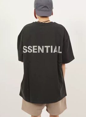宁波厂FOG复线ESSENTIALS洛杉矶限定版短袖T恤纯棉休闲情侣3M反光