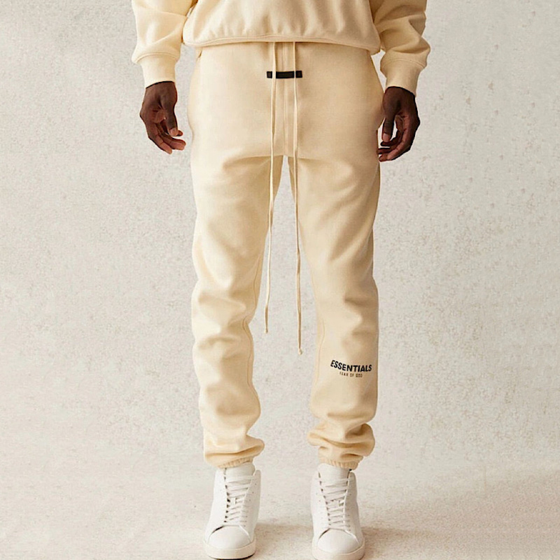 原厂Fear of God SS21 Essentials 3M反光束脚卫裤男长裤加绒印花