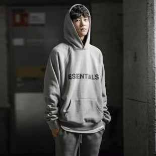 男女 GOD复线ESSENTIALS加绒字母压胶连帽卫衣帽衫 FOG原厂FEAR