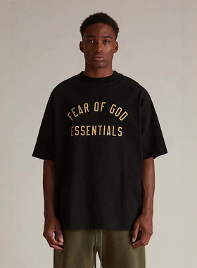 ESSENTIALS宁波FOG短袖T恤黑复线美式男宽松潮牌半袖字母印花纯棉