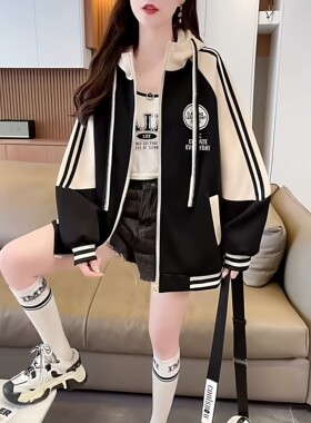 棒球服女大童秋冬加绒加厚外套