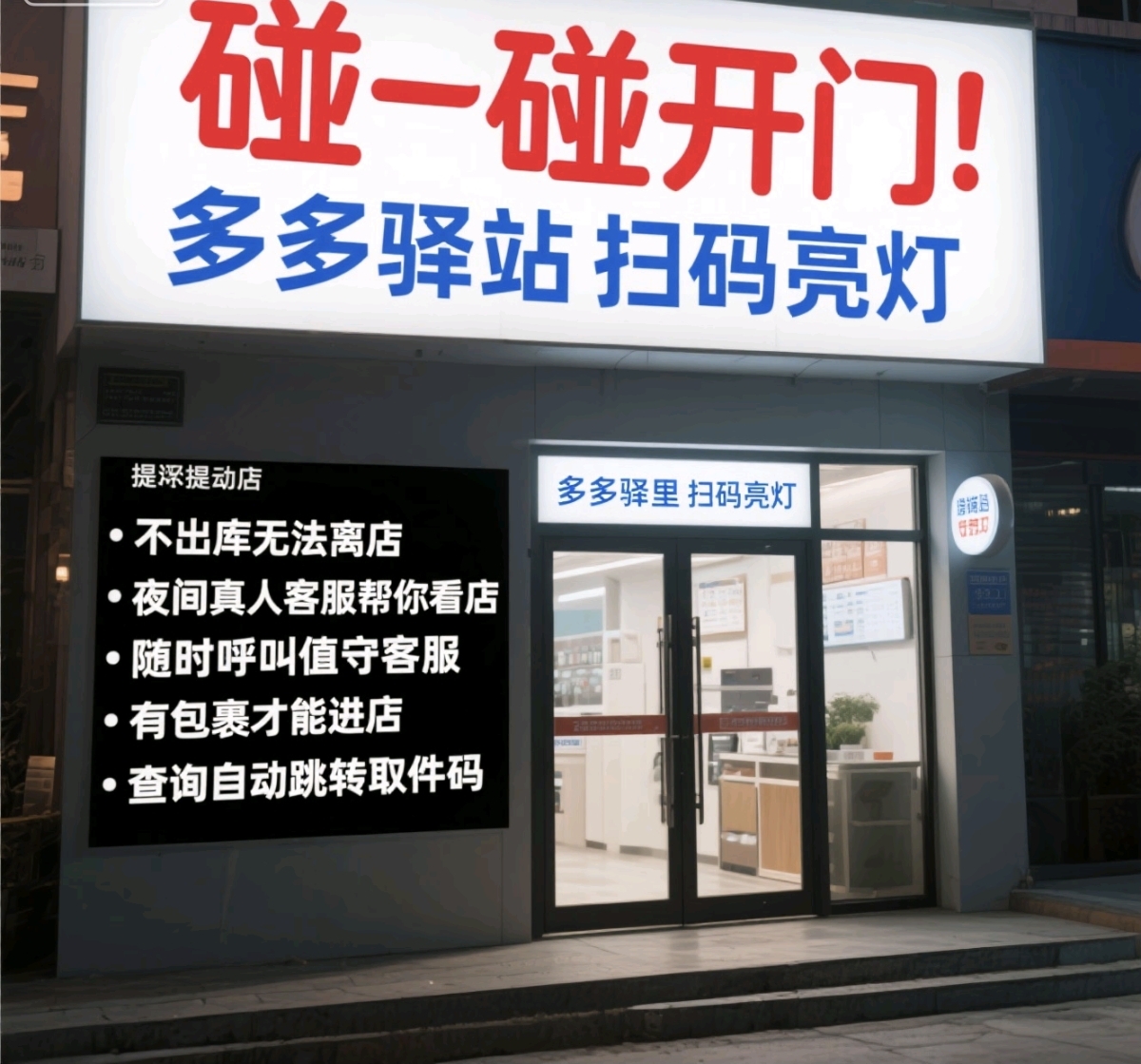 监控云值守快递驿站扫码开门取件