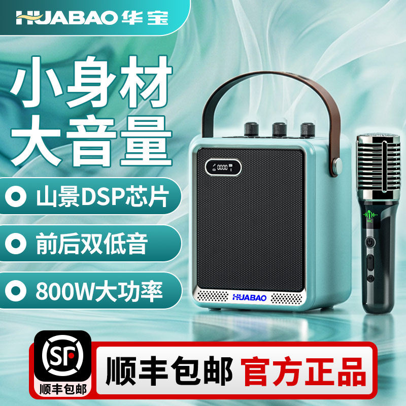 华宝户外广场舞音响蓝牙新款音箱便携话筒K歌一体机小型低音炮