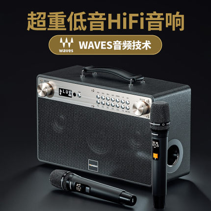 华宝T9广场舞音响户外K歌移动大功率新款多功能重低音一体机音箱