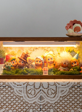 星星人怦然心动展示盒柜盲盒手办收纳相框diy微景观场景礼物带灯