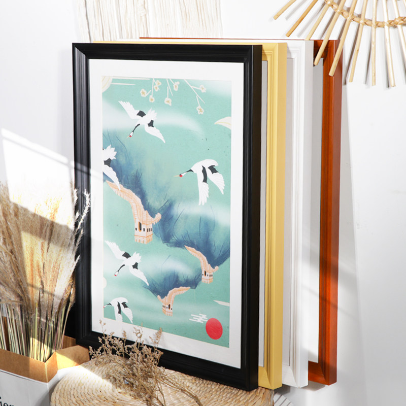 美式挂墙大尺寸装裱海报实木相框