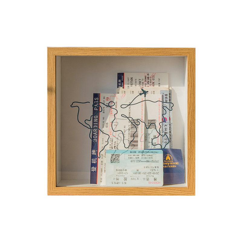 地球线地图时光碎片票根收纳相框演唱会门票旅行明信片机票展示票
