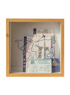 地球线地图时光碎片票根收纳相框演唱会门票旅行明信片机票展示票