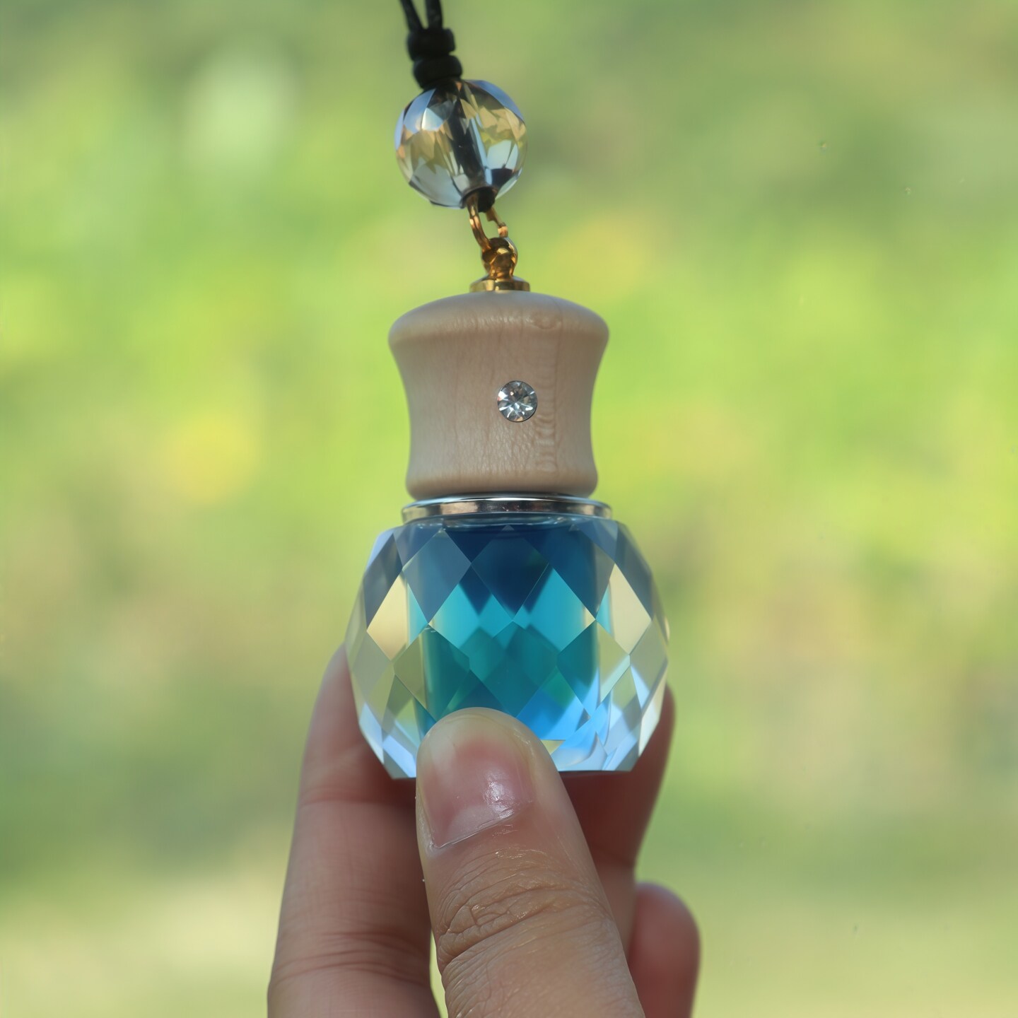 妮愿水晶汽车挂件创意高档车载后照镜吊坠装饰品车用香水香薰吊饰