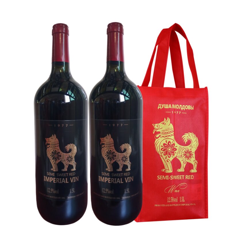 摩尔多瓦进口红酒祥瑞大金旺红葡萄酒赤霞珠美乐黑皮诺混酿半甜型