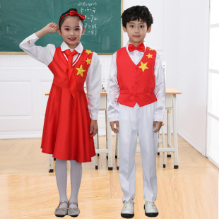 儿童合唱演出服女小学生红星闪闪诗歌朗诵舞蹈团表演服装大童男款