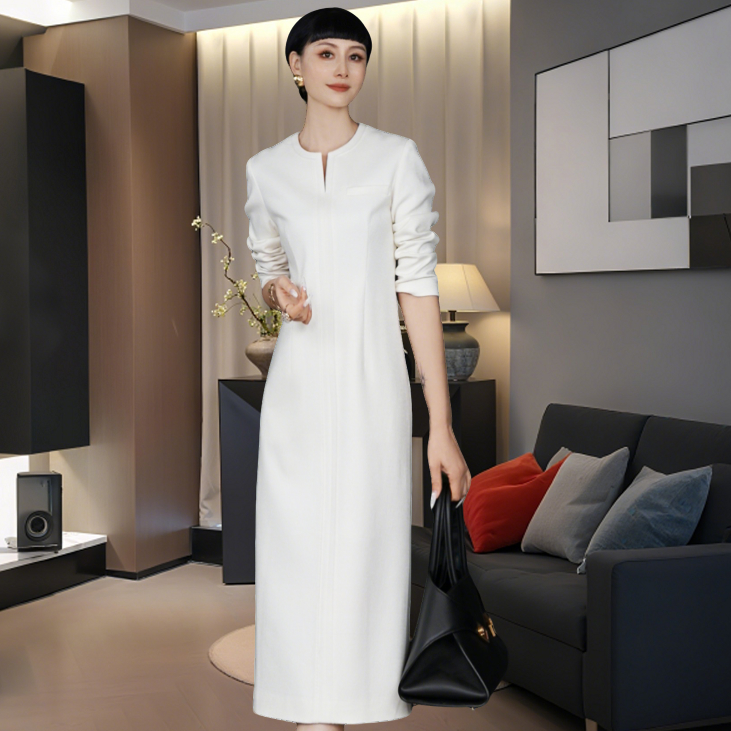 2025秋冬新款羊毛连衣裙