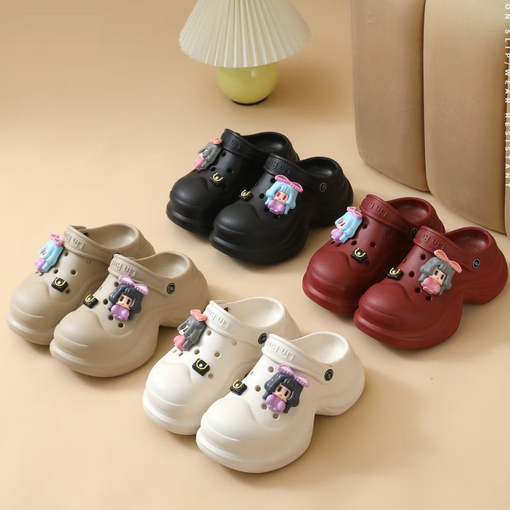 林润55洞洞鞋女款2025新款可爱雪莉玫外穿防滑厚底户外沙滩凉拖鞋