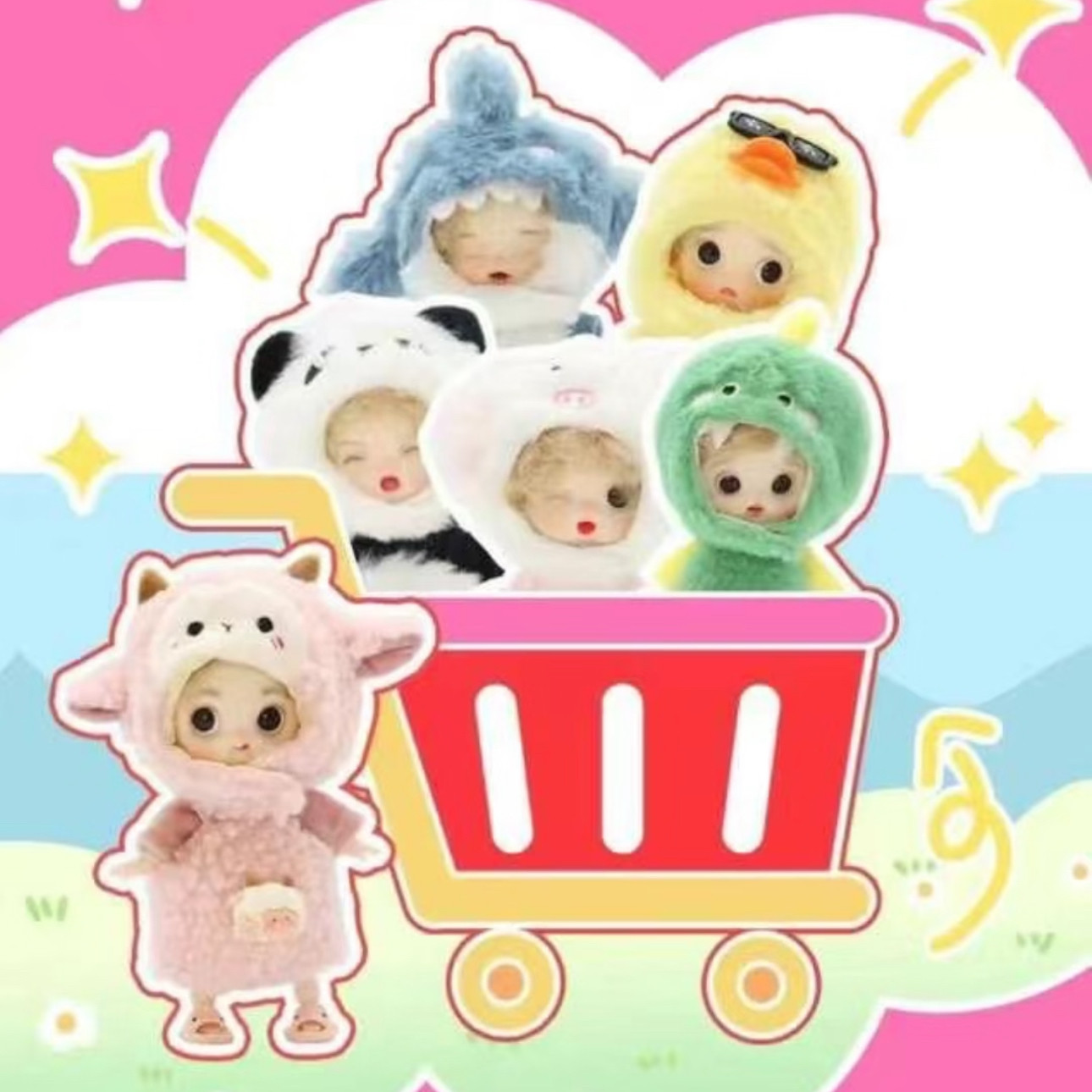 正版嘟嘟系列毛绒搪胶盲盒手办可爱潮玩具公仔娃娃礼物摆件创意女