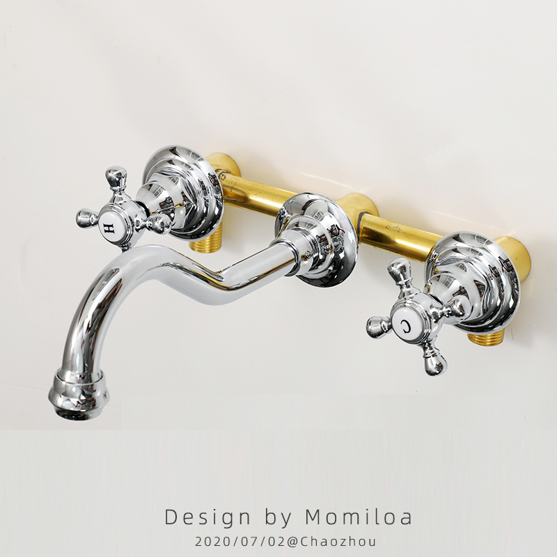 卫浴复古入墙式加长水龙头