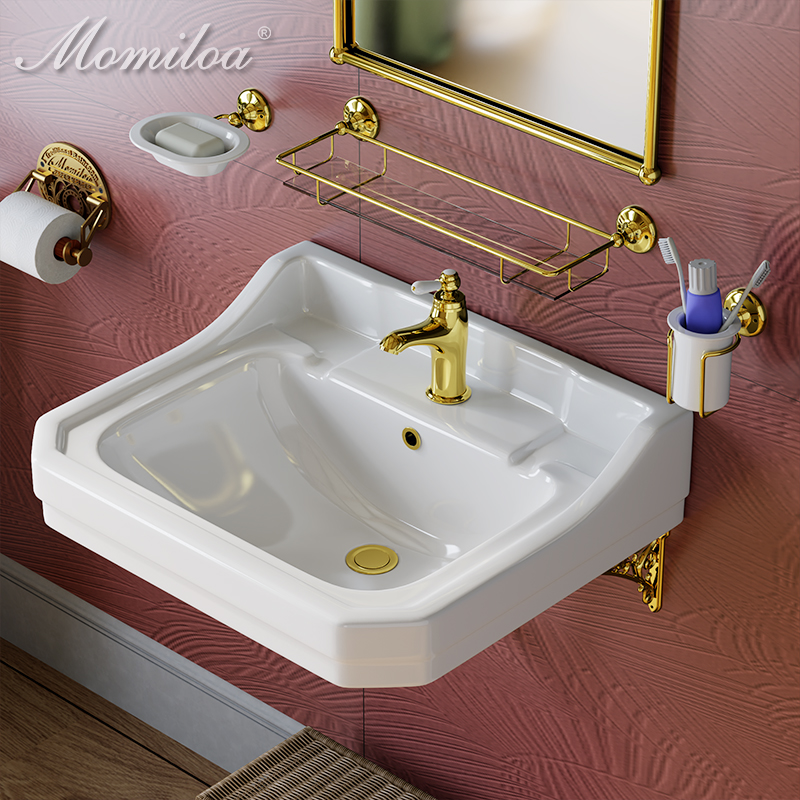 卫浴复古线条金属支架洗手盆