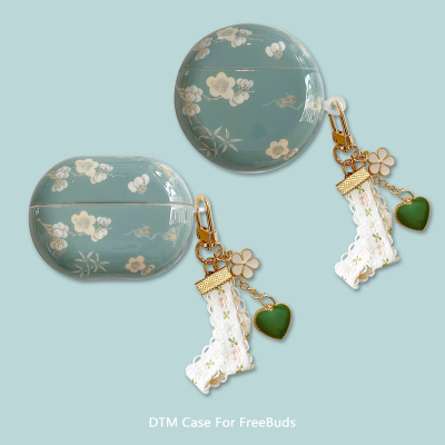 适用华为freebuds6i保护套4e古风绿5i花朵se2至臻版freeclip无线蓝牙耳机壳freebudspro3防摔pro4硬壳