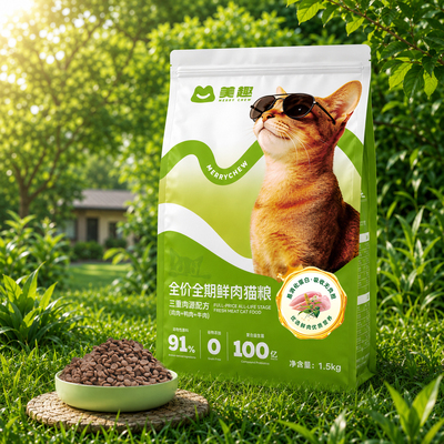 美趣全价全期鲜肉猫粮靓毛护肤益生菌养护肠胃1.5kg