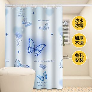 卧室免打孔透气隔断帘厨房卫生间魔术贴遮光防水2024防霉门帘 夏季