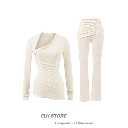 skims卡戴珊t恤长裤半身裙套装女