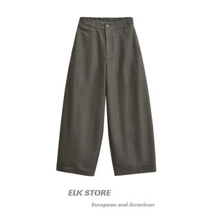 百搭显瘦弯刀裤 宽松休闲萝卜裤 女秋季 复古立体剪裁挺阔高腰阔腿裤