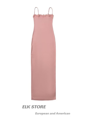 skims香秀同款纯欲辣妹性感蕾丝吊带连衣裙女显瘦度假包臀长裙子