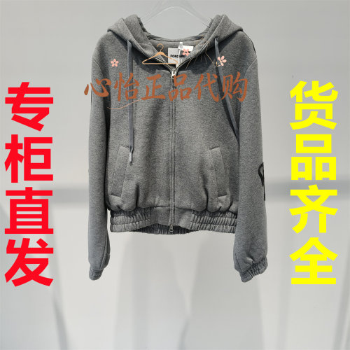 国内代购FORDARE/福蝶26冬款蝴蝶结织带宽松连帽卫衣2630W17103