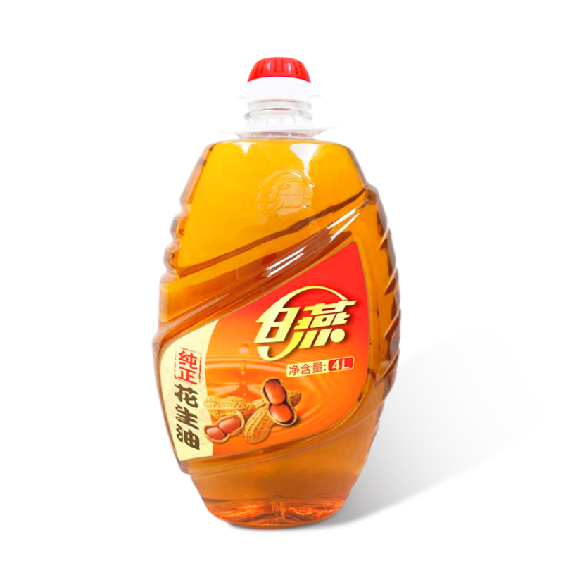 白燕纯正花生油4L物理一级压榨家用炒菜烹饪味香浓粮油健康食用油