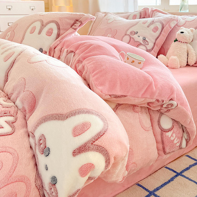 【抗寒保暖】加厚牛奶绒被套