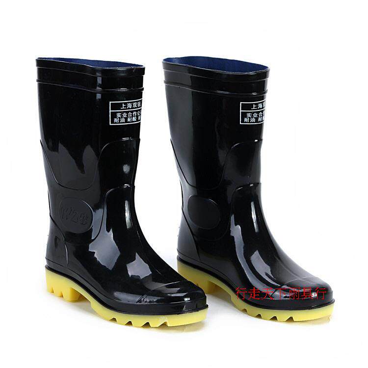 GENUINE SHANGHAI DOUBLE MONEY RAIN BOOTS MENS AND WOMENS MEDIUM AND HIGH ANTI-SLIP WATER SHOES RUBBER SHOES ACID AND ALKALI RESISTANCE LABOR PROTECTION RAIN BOOTS FISHING SHOES