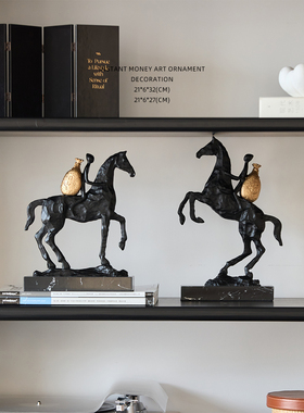 迷屿2026新款马到成功马上有钱创意摆件客厅玄关创意桌面装饰品