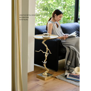 迷屿家居印度进口卧室沙发树枝小茶几复古艺术家具小角几边几边桌