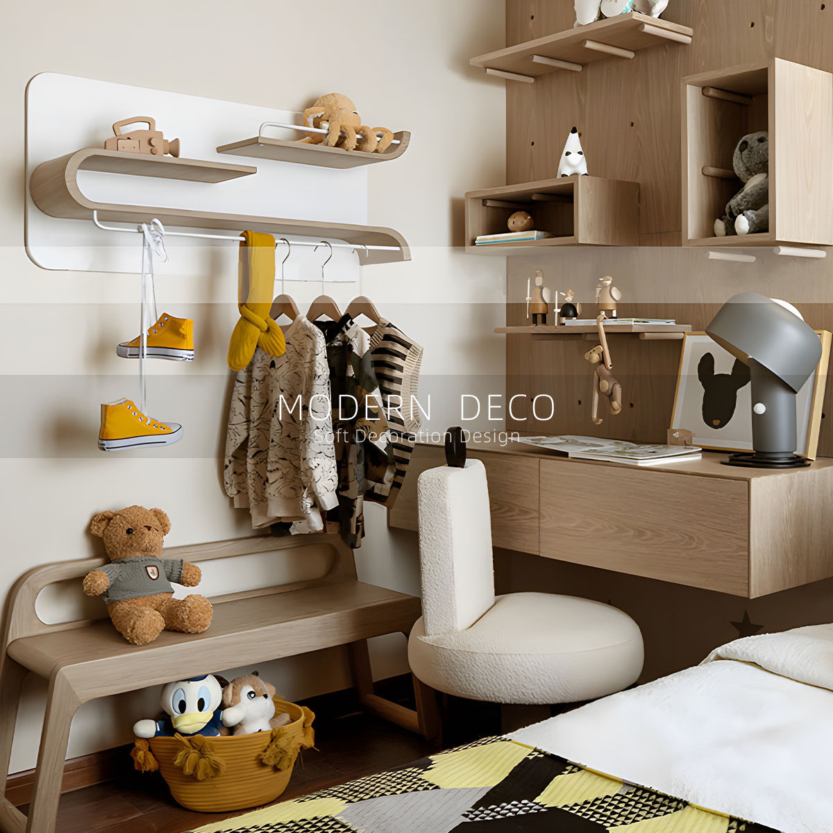 modern 现代样板间儿童房布偶公仔摆件售楼处男孩房桌面组合装饰