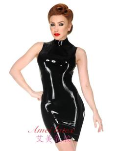 乳胶裙 乳胶连衣裙 乳胶裙子 无袖 定做 女士乳胶连衣裙