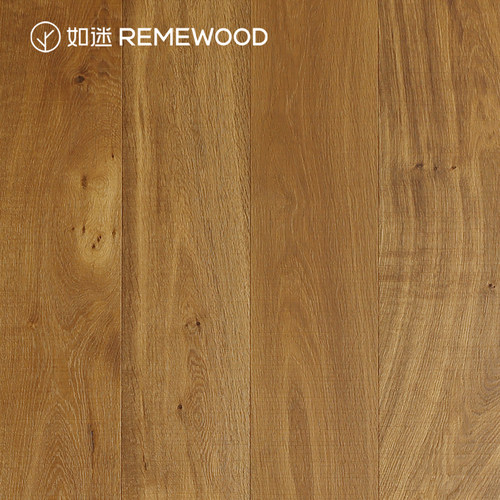 REMEWOOD橡木仿古横刀纹多层实木复合地板F4星环保地暖木地板家用 - 封面