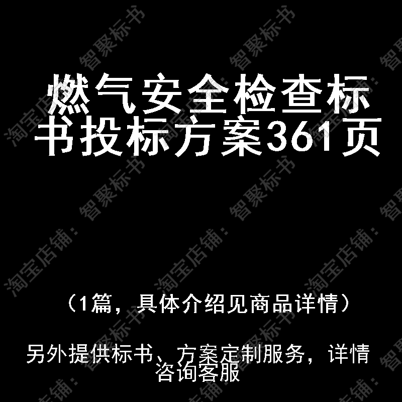 燃气安全检查标书技术投标书文件方案制作范本模板