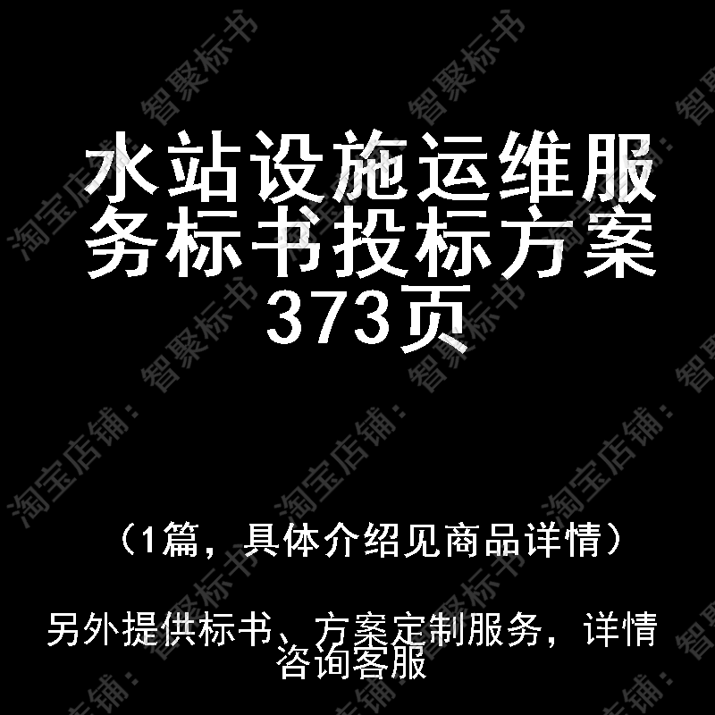 水站设施运维服务标书技术投标书文件方案制作范本模板