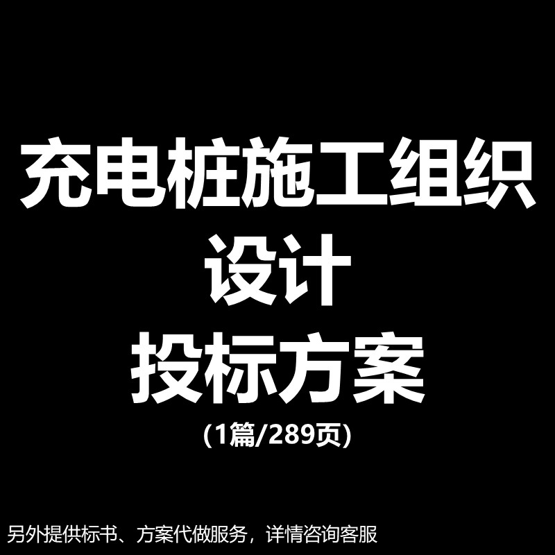 充电桩项目施工组织设计技术投标书文件范本模板方案