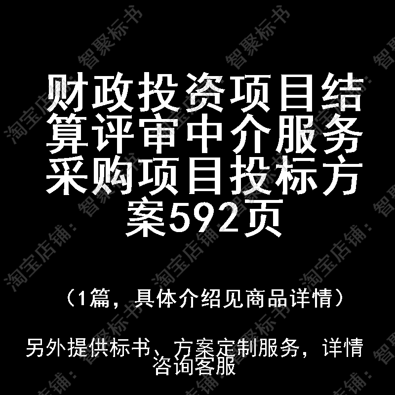 财政投资项目结算评审中介服务采购项目技术投标书文件方案制作范图片