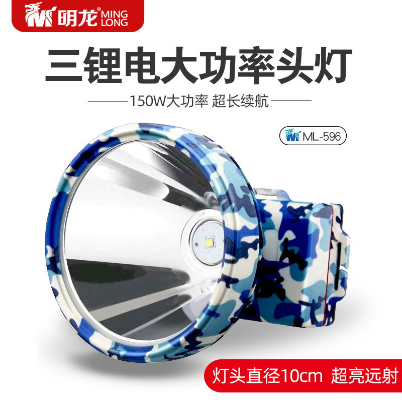 12-01新券明龙596 led强光充电头戴夜钓鱼灯