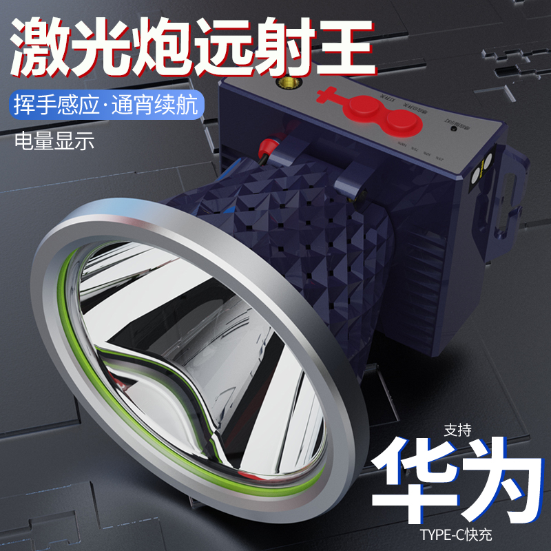 激光炮感应超亮远射头灯