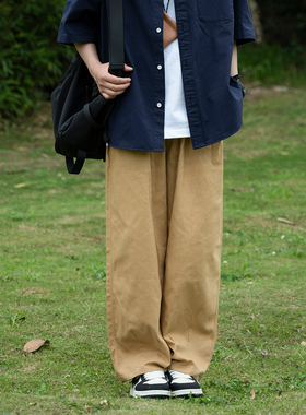 CityBoy日系纯色百搭工装直筒裤春秋bdls宽松休闲青少年男女长裤