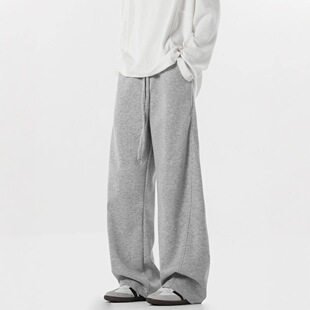 日系cityboy宽松休闲长裤秋季新款纯色百搭慵懒风男女款直筒卫裤