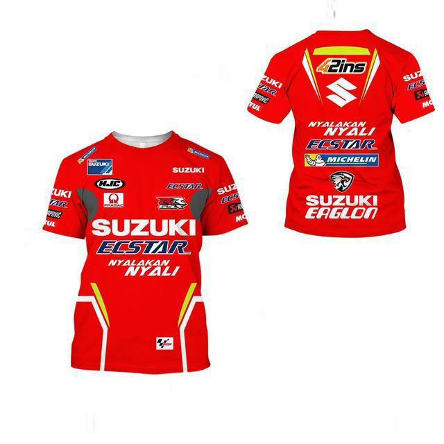 夏季短袖SUZUKI3D印花赛车服T恤