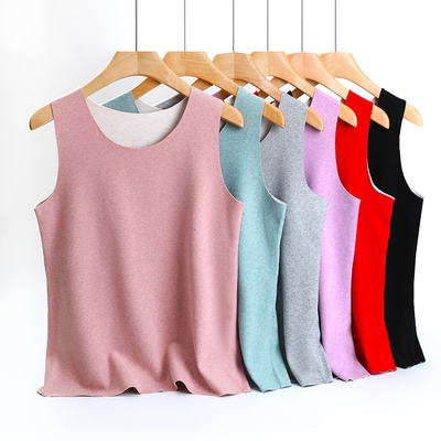 无痕修身保暖背心女士加绒加厚内衣打底内穿秋冬季德绒发热上衣