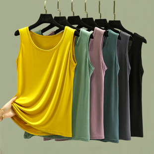 百搭纯色圆领内搭上衣 大码 莫代尔吊带背心女夏宽松薄款 显瘦打底衫