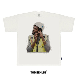 tomsenlin工地杜兰特线毯贴布Remake复古卫衣短袖长袖蝙蝠袖