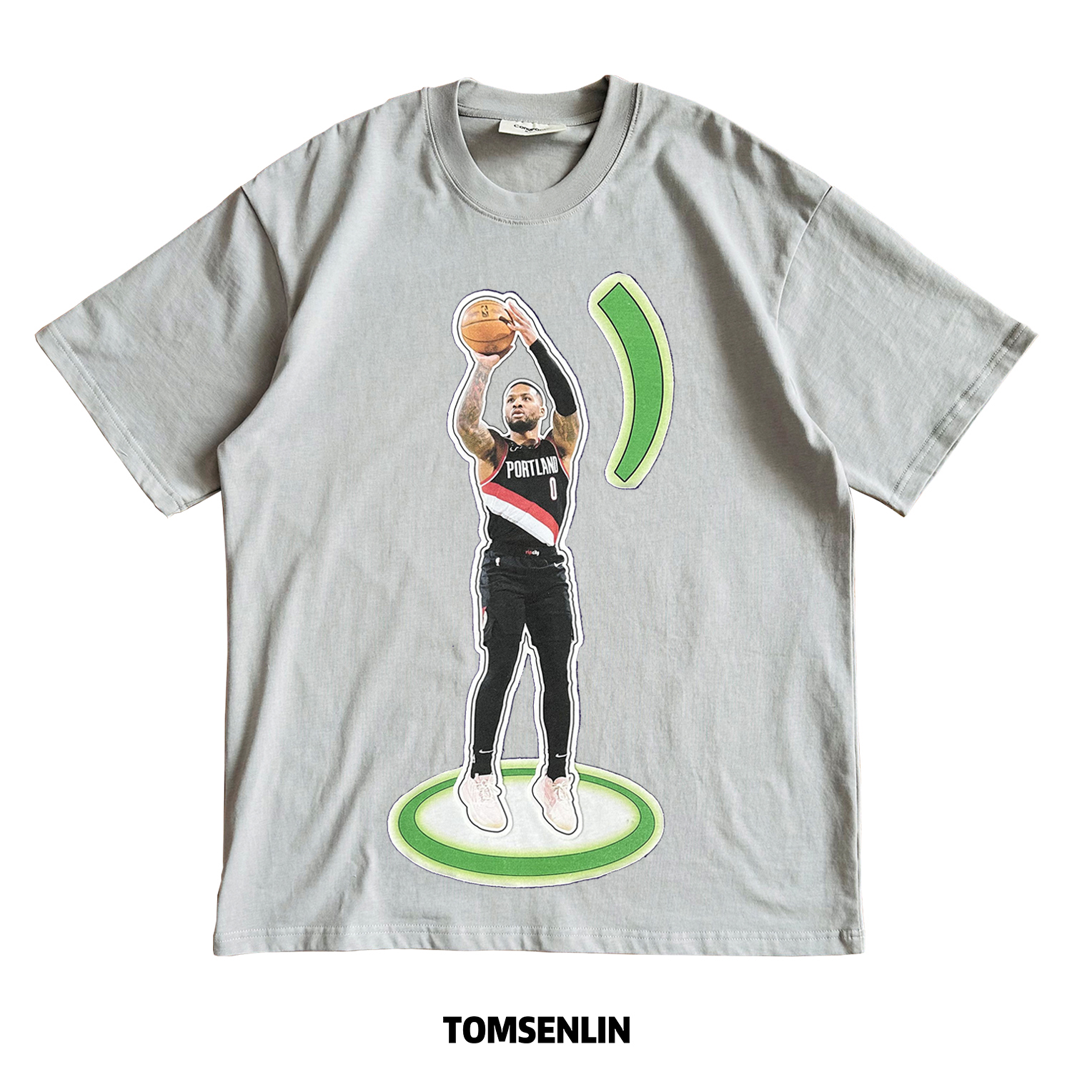 tomsenlin汤森林原创利拉德2K投篮条贴布美式重磅短袖