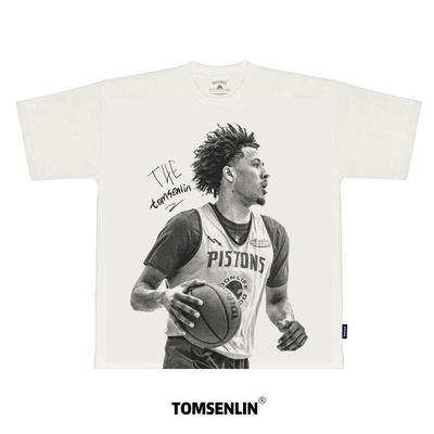 tomsenlin25SS 凯德·坎宁安印花原创设计美式短袖T恤