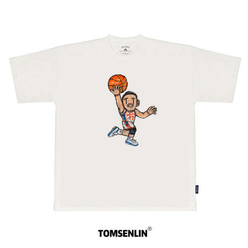 tomsenlin×Gqq插画师联名款纽约林书豪康丽印花短袖
